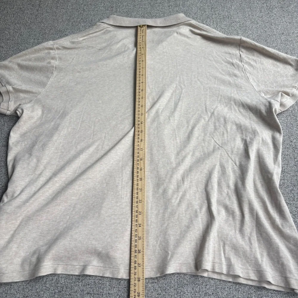 Polo Ralph Lauren Polo Mens XXL Beige Custom Slim Fit Heathered Jersey Pony Logo